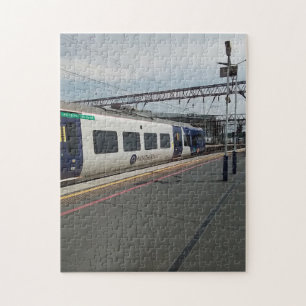Puzzle Tren azul y blanco
