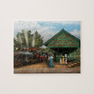 Puzzle Tren - Catskill, NY - para salida que espera 1902