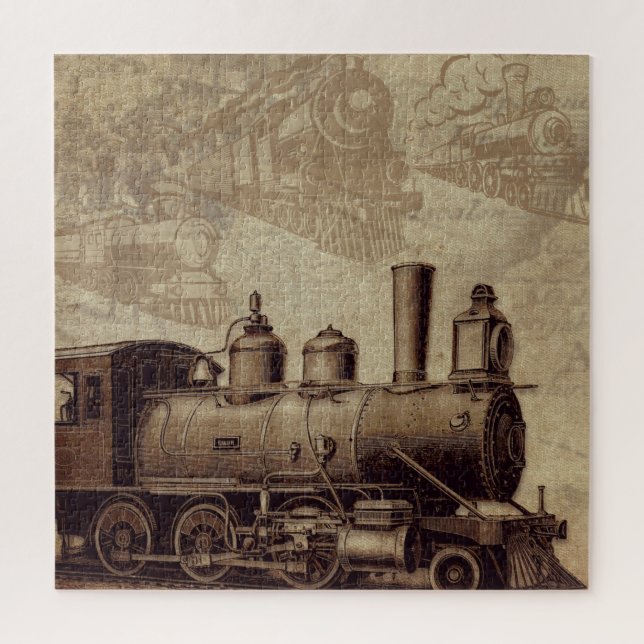 Puzzle Tren de época y ferrocarril antiguo (Vertical)