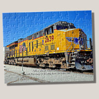 Tren de locomotora diesel amarillo - Añadir nombre