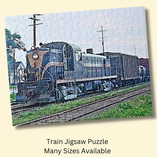 Puzzle Tren de motor de locomotora diesel amarillo azul (Subido por el creador)