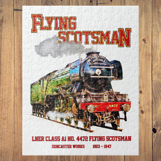 Puzzle Tren de vapor de Escocia volante Locomotora ingles