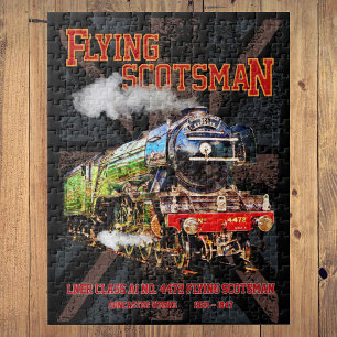 Puzzle Tren de vapor de Escocia volante Locomotora ingles