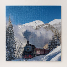 Puzzle Tren de vapor en invierno maravilla