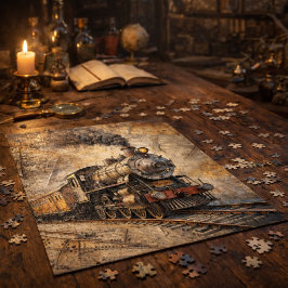 Puzzle Tren de Vapor Vintage Personalizado | Regalo de Tr