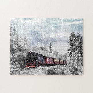 Puzzle Tren en invierno