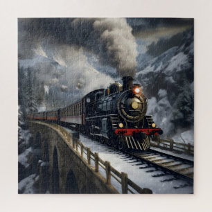 Puzzle Tren en montañas