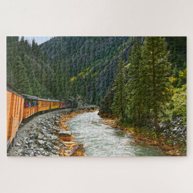 Puzzle Tren siguiendo el río Animas, Colorado (Horizontal)