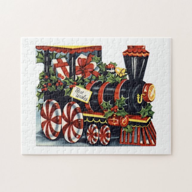 Puzzle tren vintage navideño (Horizontal)