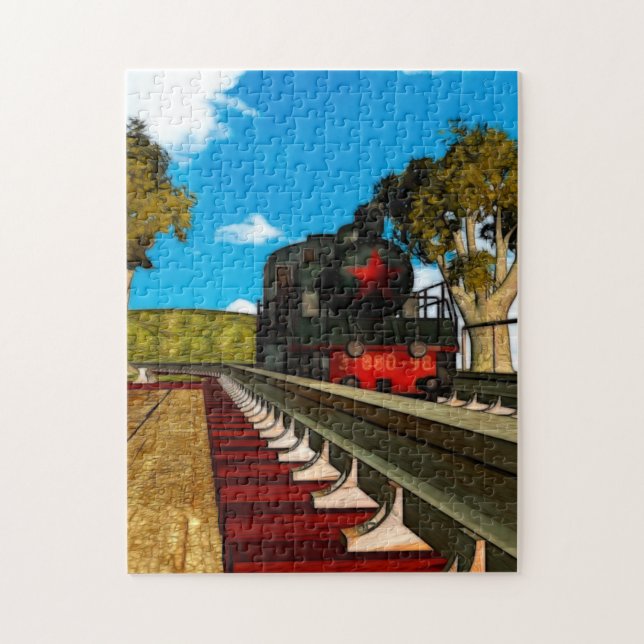 Puzzle Tren Vintage serie ilustrada (Vertical)