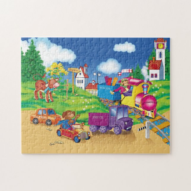 Puzzle tren y coche (Horizontal)