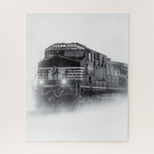 Puzzle Trenes en blanco y negro