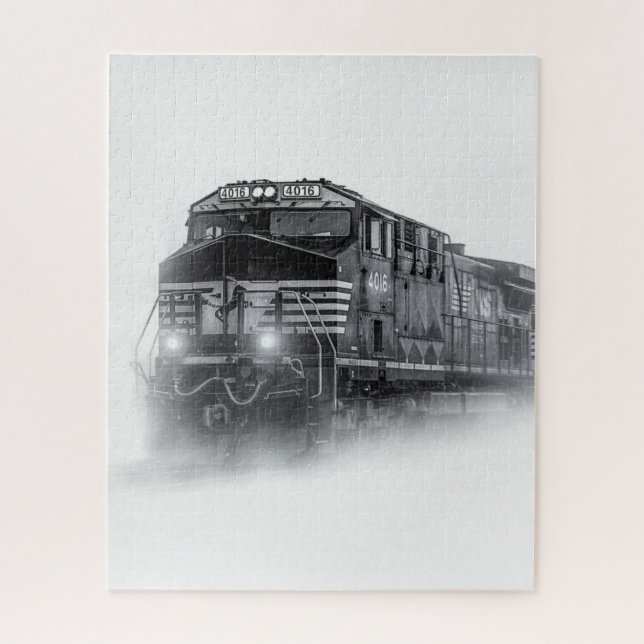Puzzle Trenes en blanco y negro (Vertical)