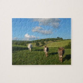 Puzzle Tres burros en un campo