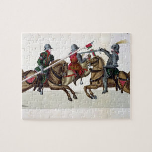 Puzzle Tres caballeros en un torneo, placa 'de un Histo