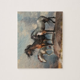 Puzzle Tres caballos en la playa