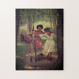 Puzzle Tres Chicas girando en la selva |