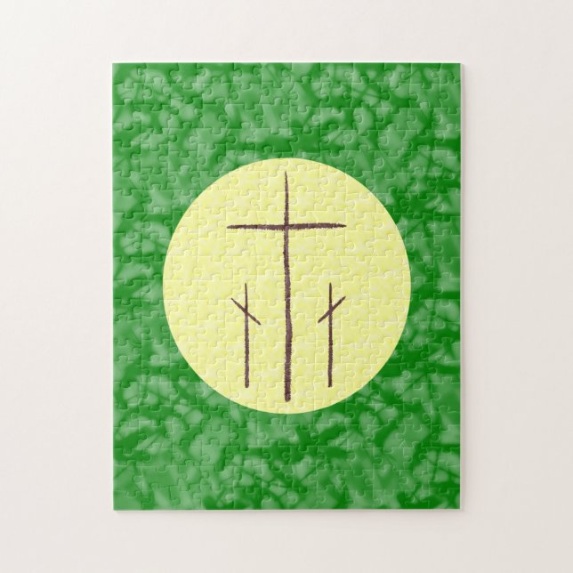 Puzzle Tres cruces cristianas se califican en amarillo ve (Vertical)