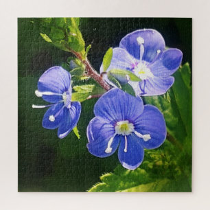 Puzzle Tres flores azules
