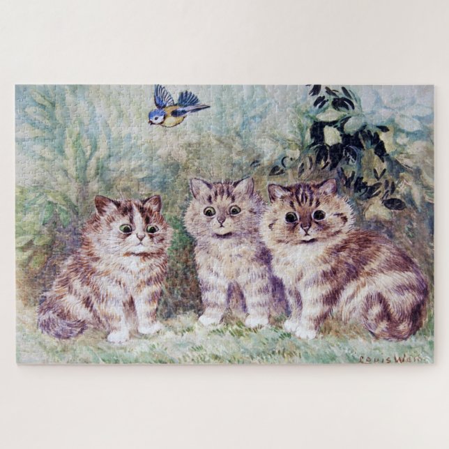 Puzzle Tres gatitos, Louis Wain (Horizontal)