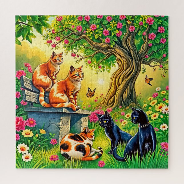 Puzzle Tres gatos naranjas (Vertical)