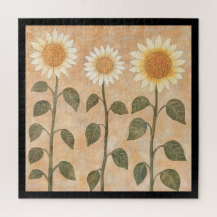 Puzzle Tres Girasoles Terracota Cottagecore