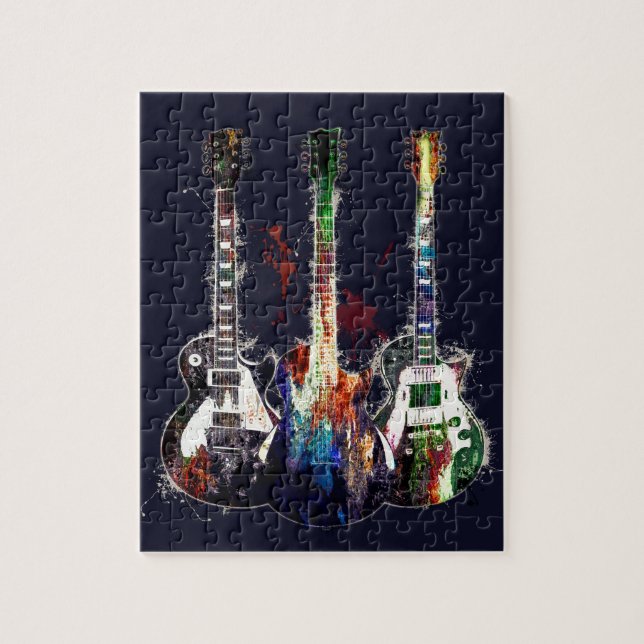 Puzzle Tres guitarras de colores (Vertical)