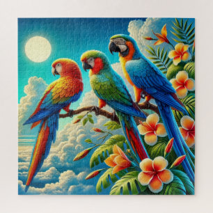 Puzzle Tres hermosos loros