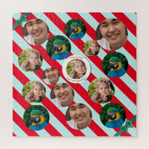 Puzzle Tres Navidades personalizados de banda roja de fot