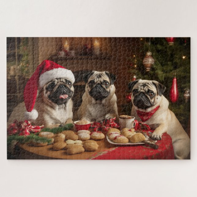 Puzzle Tres Navidades Pugs (Horizontal)