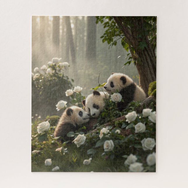 Puzzle Tres pandas de corte (Vertical)