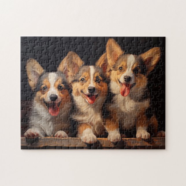 Puzzle Tres Pembroke Welsh Corgis (Horizontal)