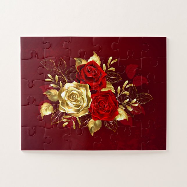 Puzzle Tres Rosas de Joyería (Horizontal)