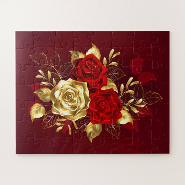 Puzzle Tres Rosas de Joyería (Horizontal)