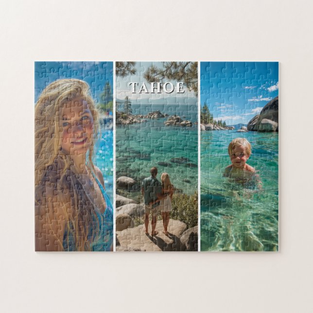 Puzzle Tres tiras verticales boho foto 11x14 (Horizontal)