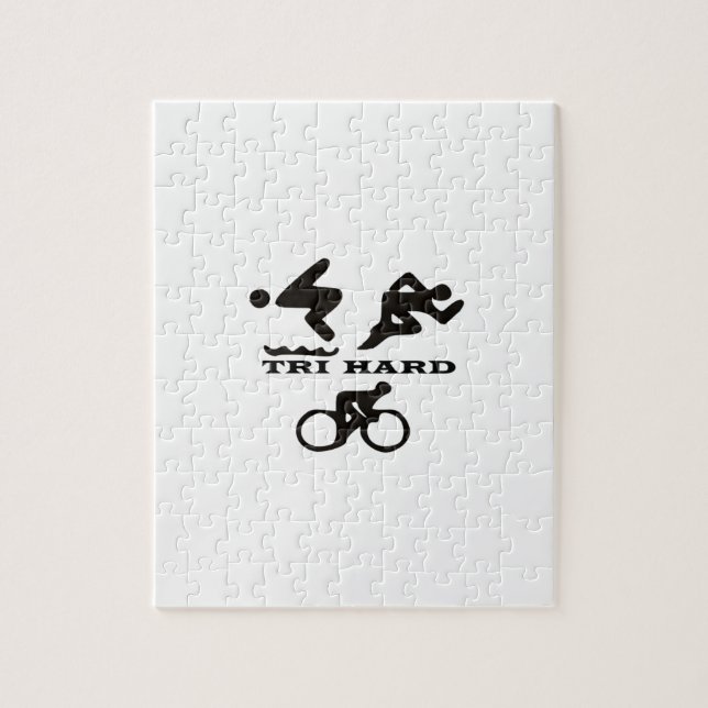 Puzzle Tri regalos duros ropa y accesorios del Triathlon (Vertical)
