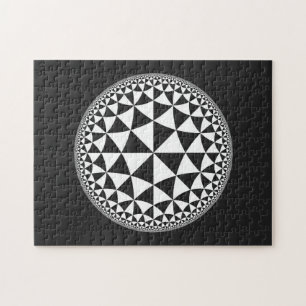 Puzzle Triángulo blanco y negro lleno Mandala