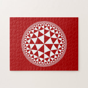 Puzzle Triángulo rojo y blanco relleno Mandala