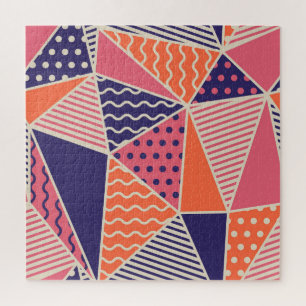 Puzzle Triángulos abstractos: fondo geométrico vintage