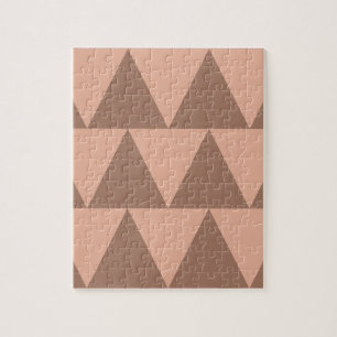 Puzzle Triángulos geométricos grandes Mocha Mousse Dusty