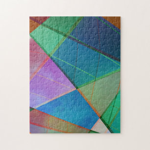 Puzzle Triángulos modernos y coloridos, formas trapezoide