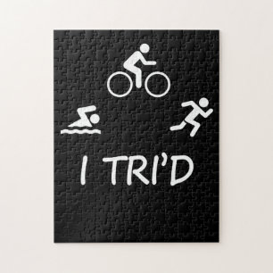 Puzzle Triatleta en bicicleta Banca Natación Triatlón T