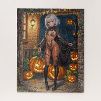 Puzzle Trick o Treater, valiente Chica de disfraces de Ha