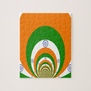 Puzzle Tricolor of  a very deep saffron, white GREEN