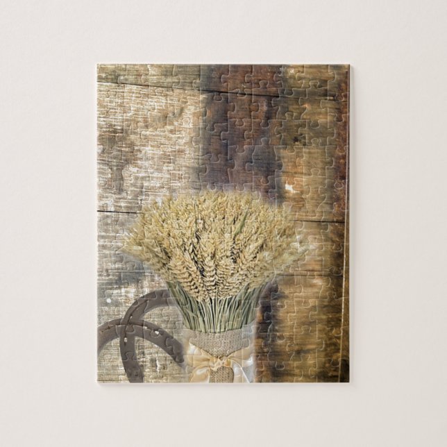 Puzzle Trigo herradura de barril occidental de madera (Vertical)