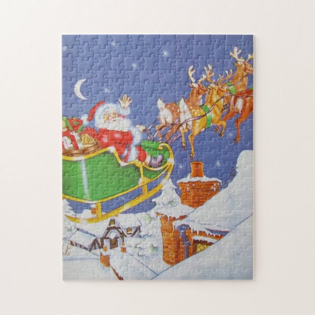 Puzzle Trineo de Santa vintage 11x14 (Vertical)