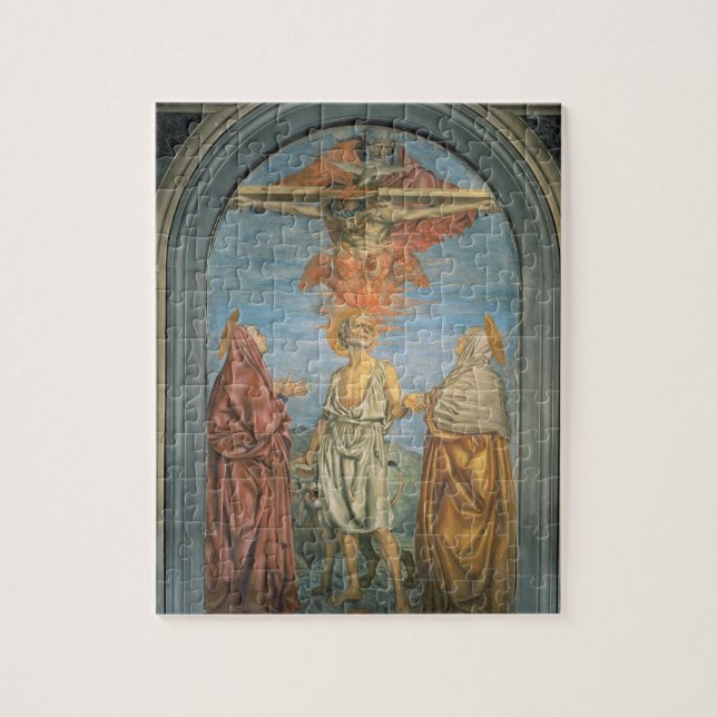 Puzzle Trinidad santa con St Jerome (fresco) (Vertical)