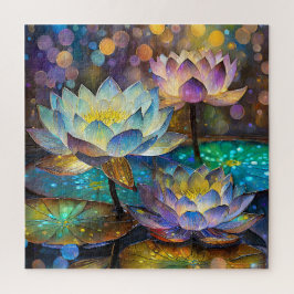 Puzzle Trío de flores de loto brillantes