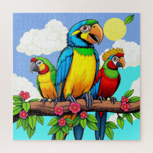 Puzzle Trío de loro tropical