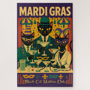 Puzzle Trio del Club Martini Gato Negro de Mardi Gras